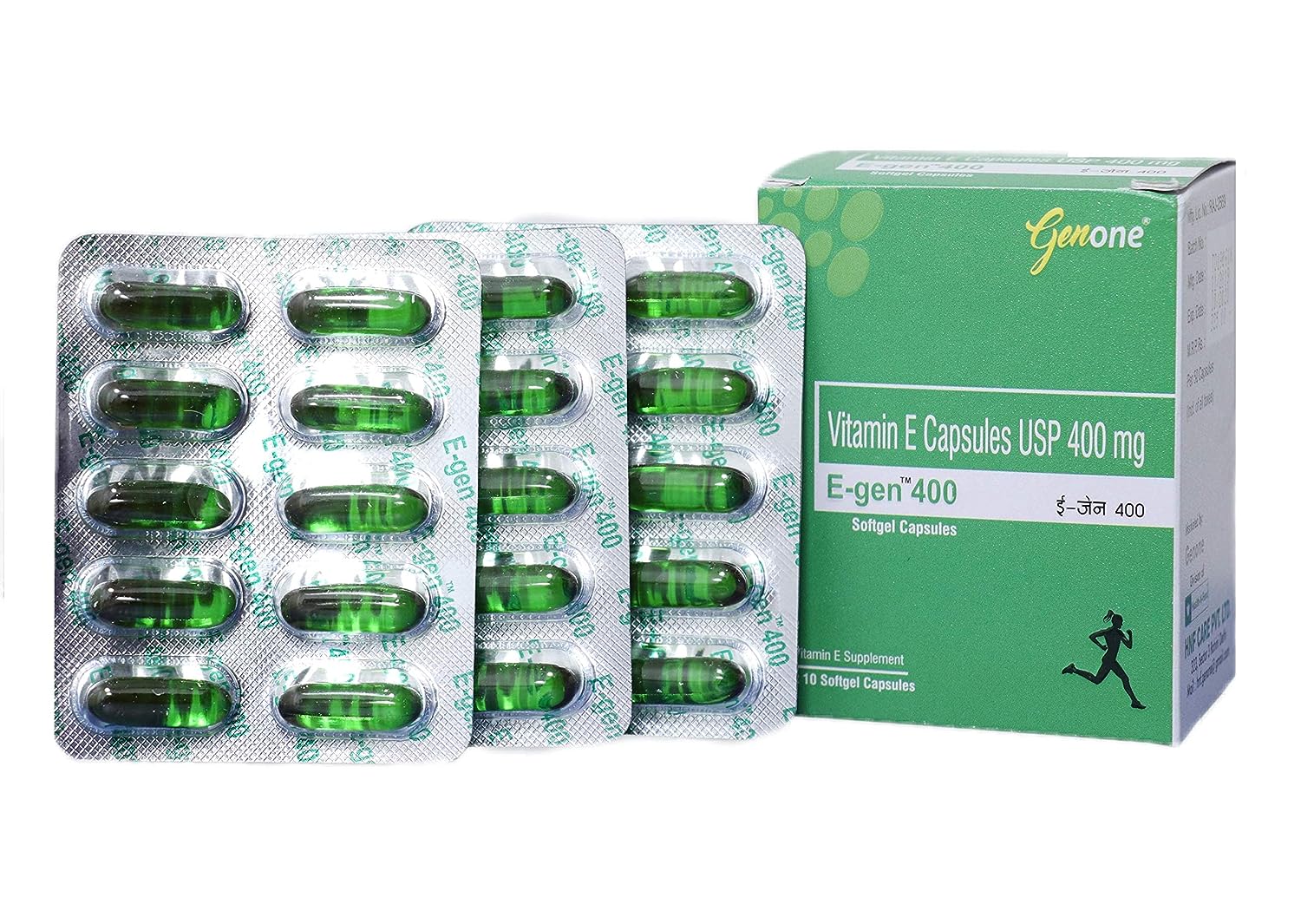 Genone E-gen 400 Best Nutrition Vitamin E Oil Capsules for Glowing Skin and Nourished Hairs